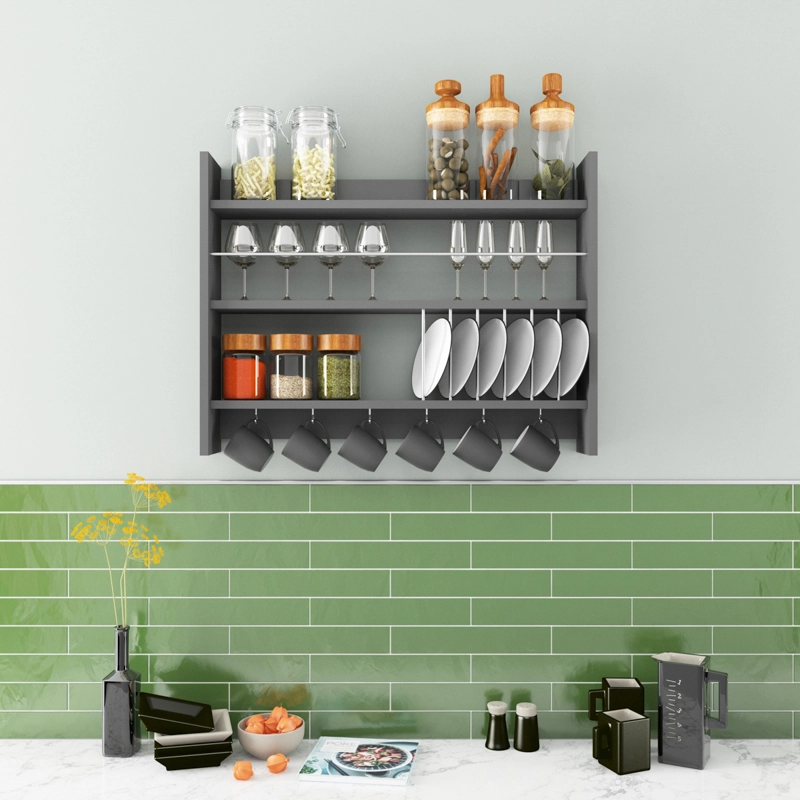 Mobile cucina portaspezie sospeso design multiuso 85xH65 antracite Server
