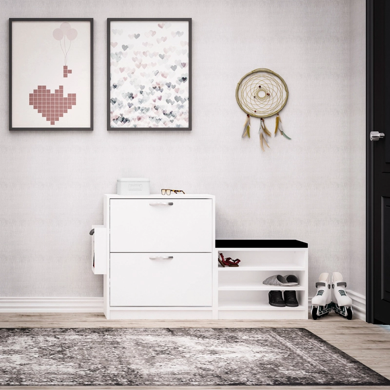 Mobile ingresso moderno ripiani 130xH80 rovere bianco Leroy