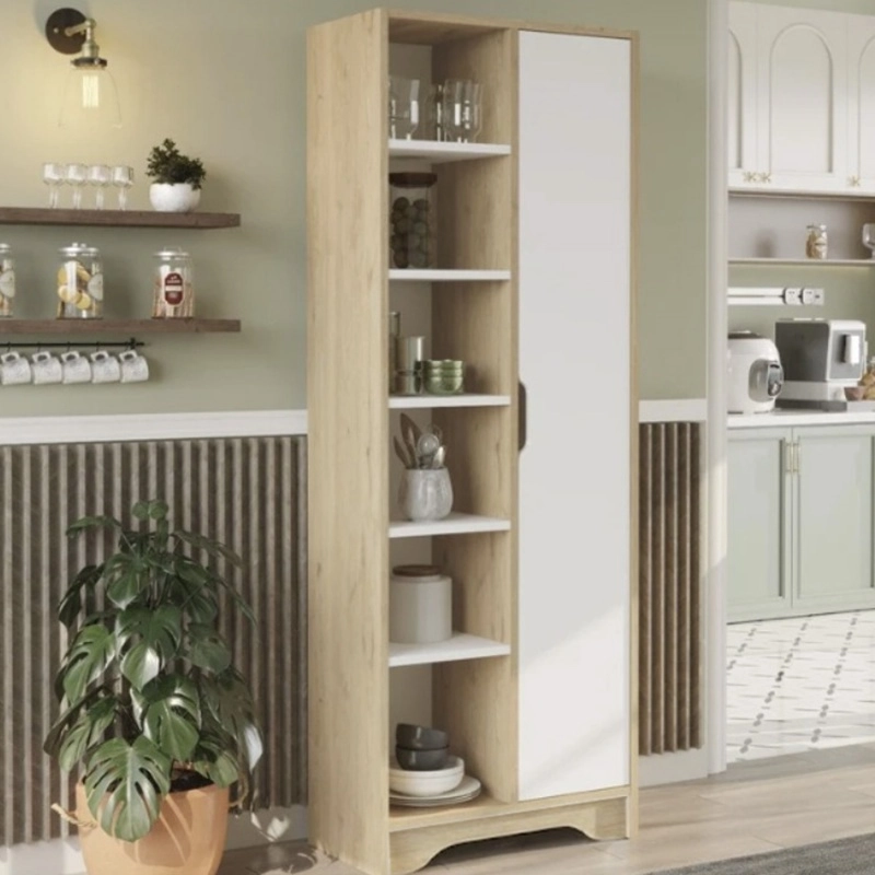 Mobile cucina multiuso dispensa 6 ripiani 56xH180 bianco rovere Daft