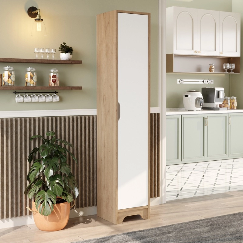 Mobile cucina multiuso dispensa 1 anta 35xH180 bianco rovere Daft