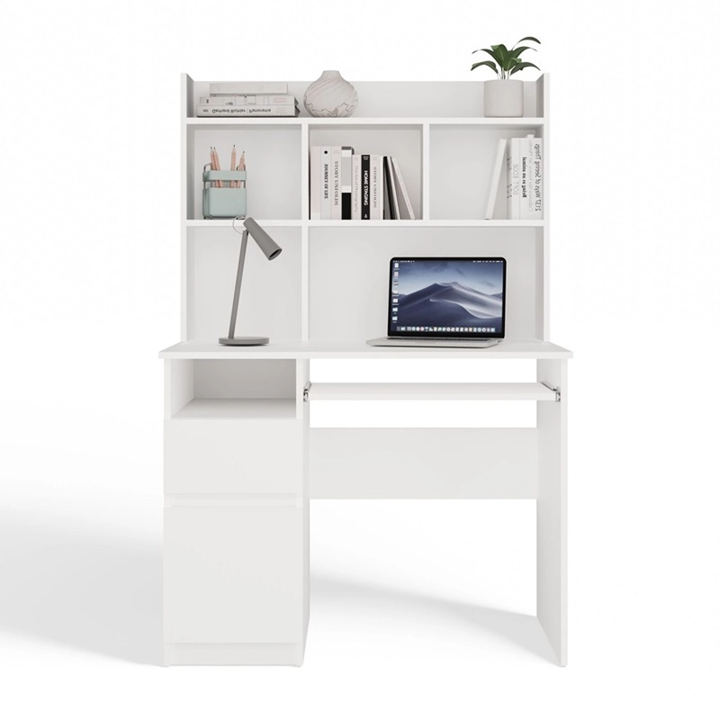 Scrivania attrezzata moderna 1 anta 1 cassetto 9xH145 sinistra bianco Tour