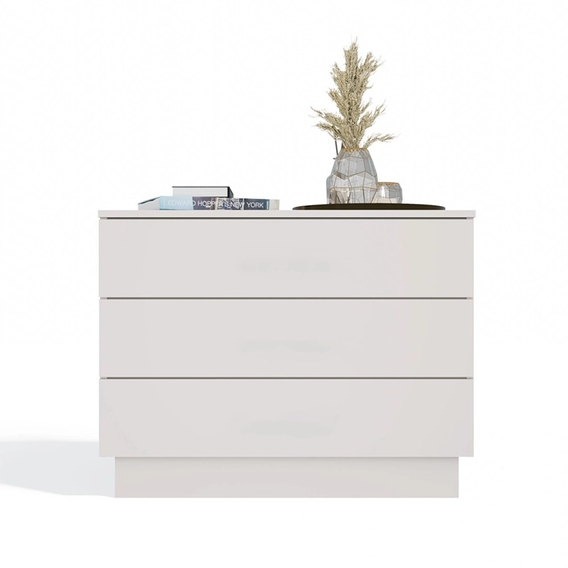 Credenza madia moderna comò 3 cassetti 85xH66 beige Alba