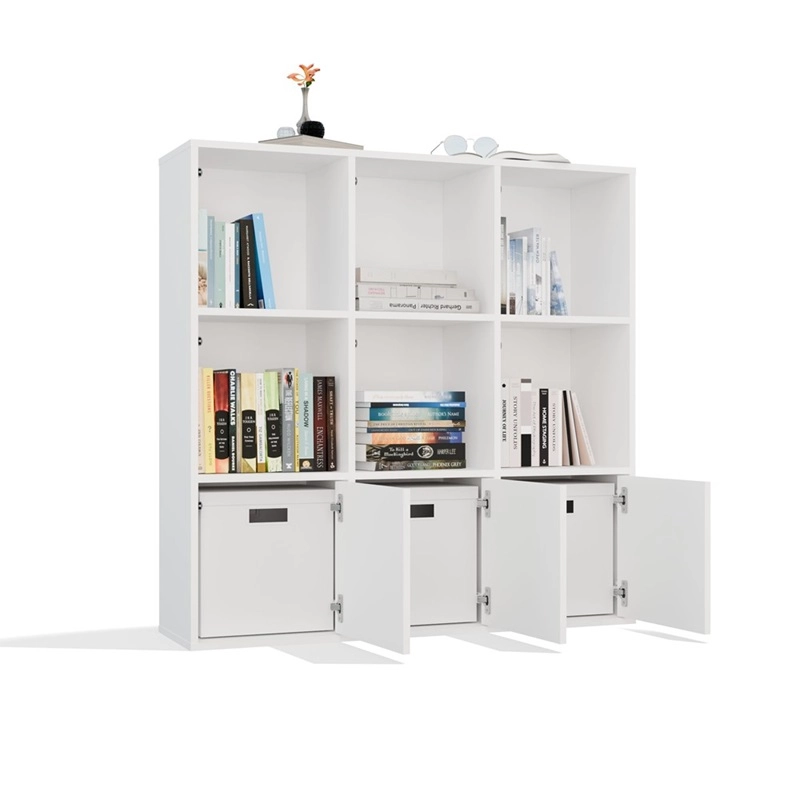 Libreria moderna parete soggiorno 3 ante 110,5x110,5 bianco Favola