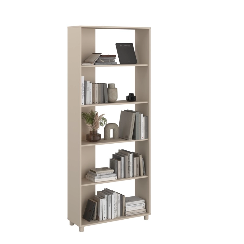 Parete salotto moderna libreria credenza 195xH192 beige Sofia