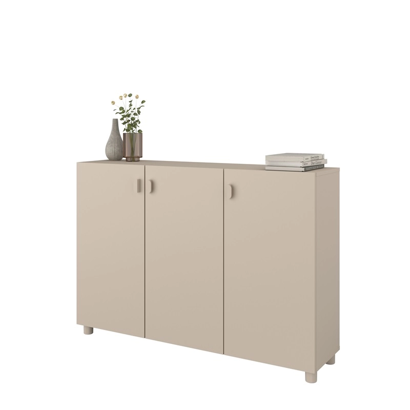 Parete salotto moderna libreria credenza 234xH192 beige Sofia