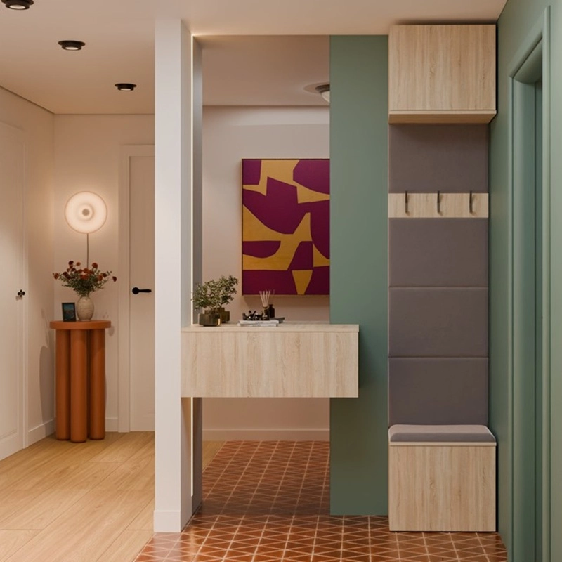 Colonna appendiabiti mobile ingresso moderno 50xH238 cm rovere antracite Berlino