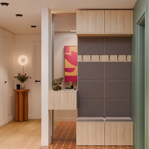 Mobile ingresso moderno 100xH238 cm appendiabiti cassapanca rovere antracite Berlino