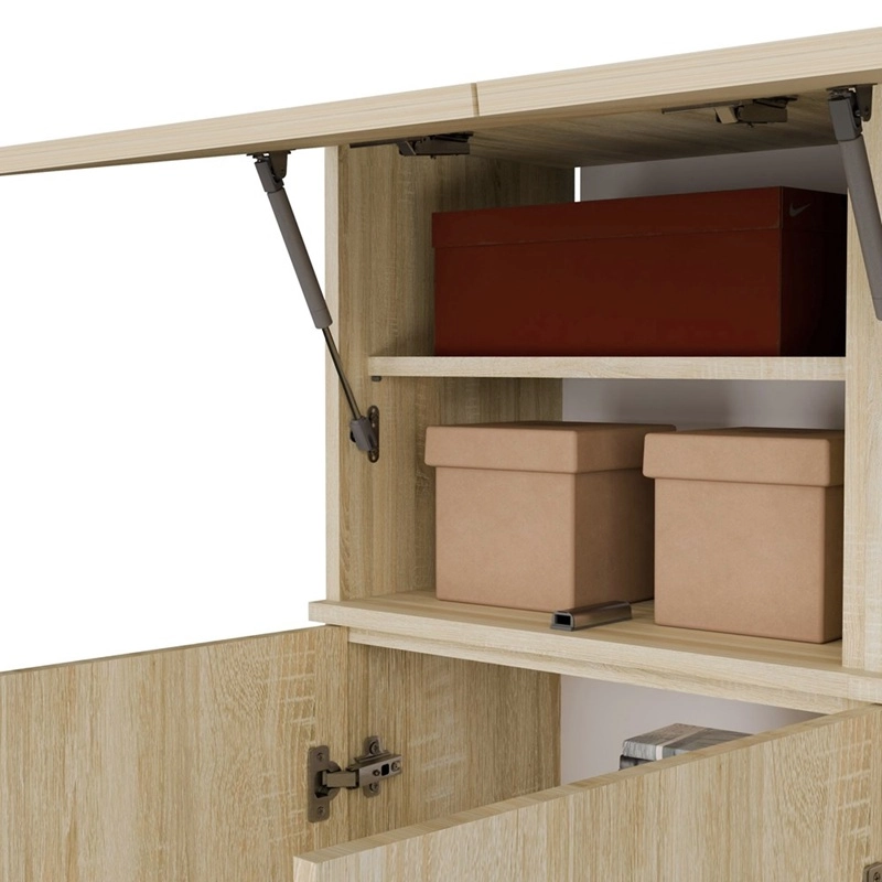 Mobile ingresso moderno 100xH238 cm specchio cassapanca rovere antracite Berlino