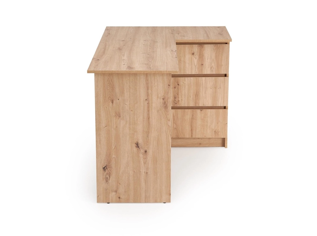 Scrivania angolare moderna 3 cassetti 124xH76 rovere Cima