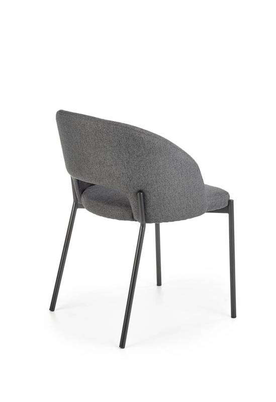 Sedia poltroncina imbottita da pranzo moderna tessuto metallo grigio tortora Sierra