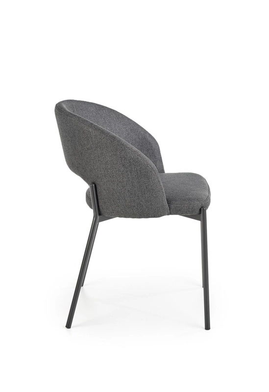 Sedia poltroncina imbottita da pranzo moderna tessuto metallo grigio tortora Sierra