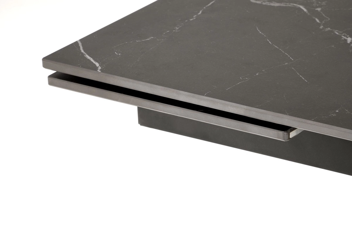 Tavolo allungabile moderno da pranzo 160/220 marmo nero Nuvia