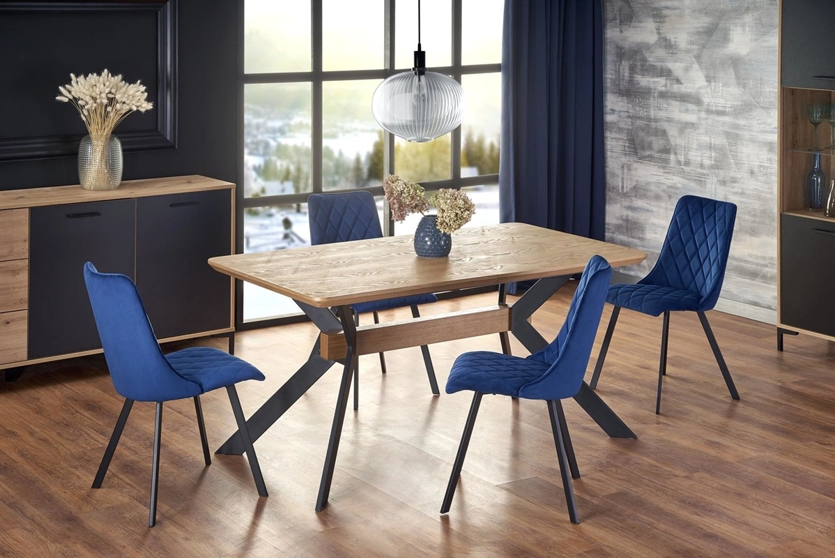 Tavolo allungabile moderno da pranzo 160/220 rovere nero Zavio