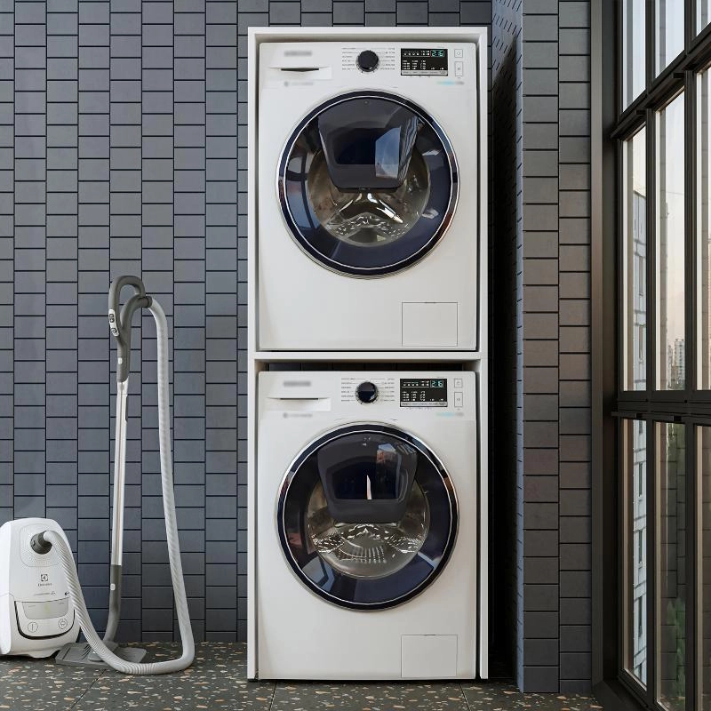 Mobile lavatrice asciugatrice lavanderia 67xH176 bianco Clean