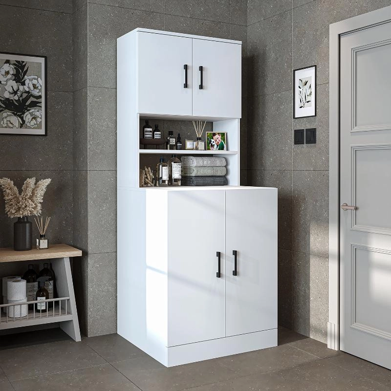 Mobile lavatrice moderno chiuso pensile 70xH180 bianco Easywash