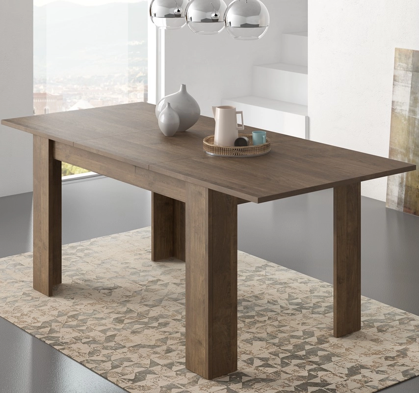 Tavolo da pranzo allungabile moderno 140/200 cm noce Alven