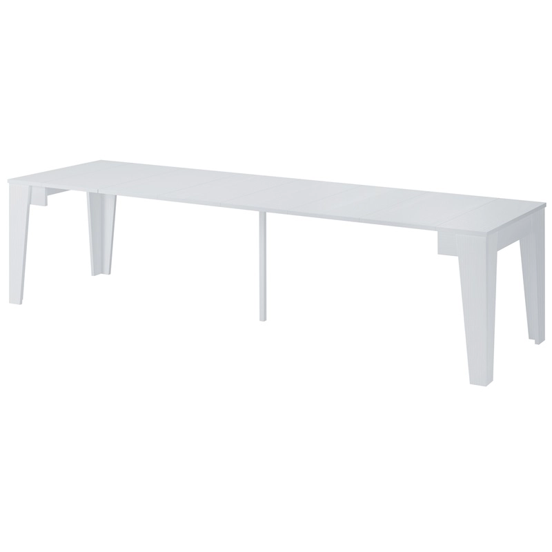 Tavolo consolle allungabile 54/306 cm 3 metri moderno bianco Ruma