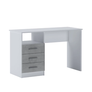 Scrivania moderna 3 cassetti 120xH75 ufficio bianco grigio cemento Nexar