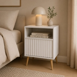 Tavolino comodino moderno soggiorno 47xH60 bianco Elisir