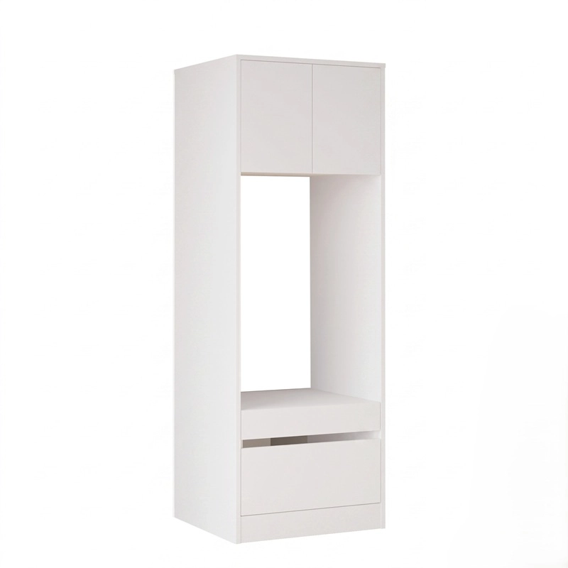 Mobile lavatrice asciugatrice lavanderia 2 ante 65xH183 con vani bianco Cloe