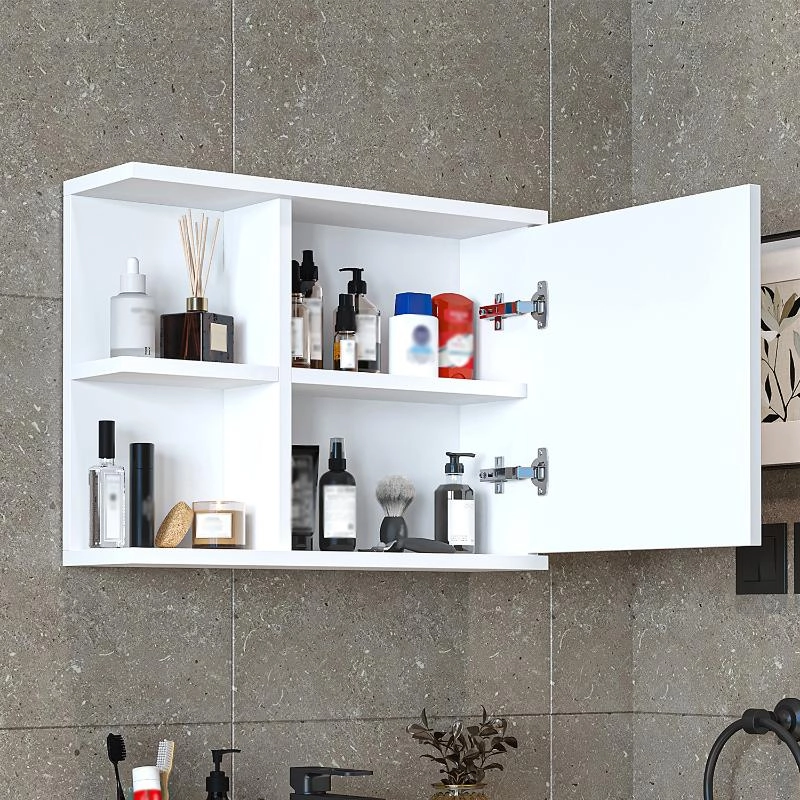 Specchio bagno contenitore 1 anta 60xH45 bianco Cascade