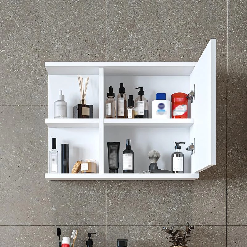 Specchio bagno contenitore 1 anta 60xH45 bianco Cascade