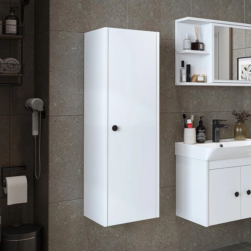Colonna bagno moderna sospesa ripiani 35xH110 cm bianco Cascade