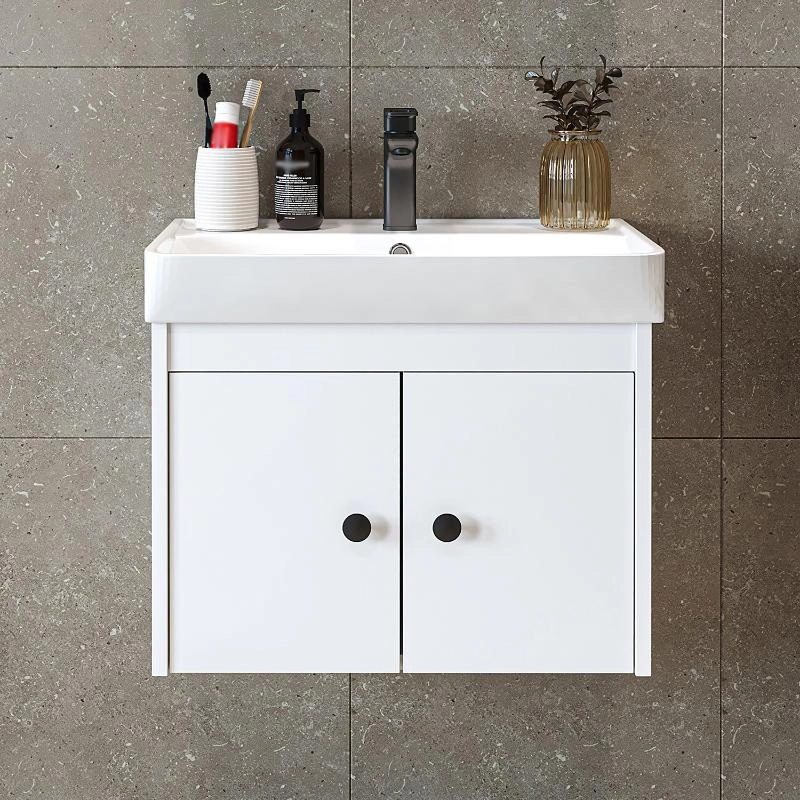 Mobile bagno sospeso lavabo moderno 60 cm bianco Cascade