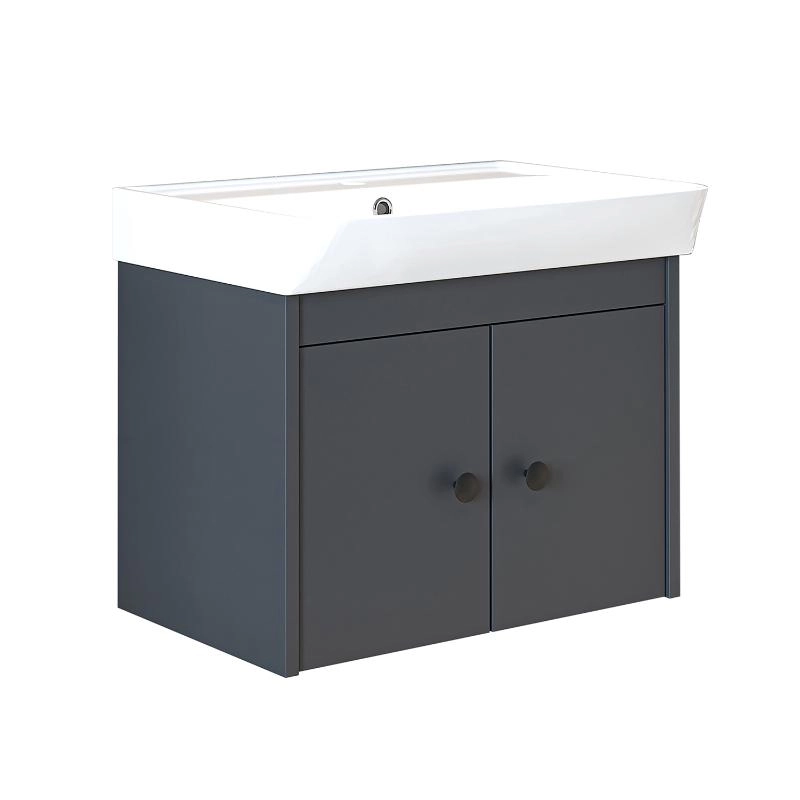 Mobile bagno sospeso lavabo moderno 60 cm antracite Cascade