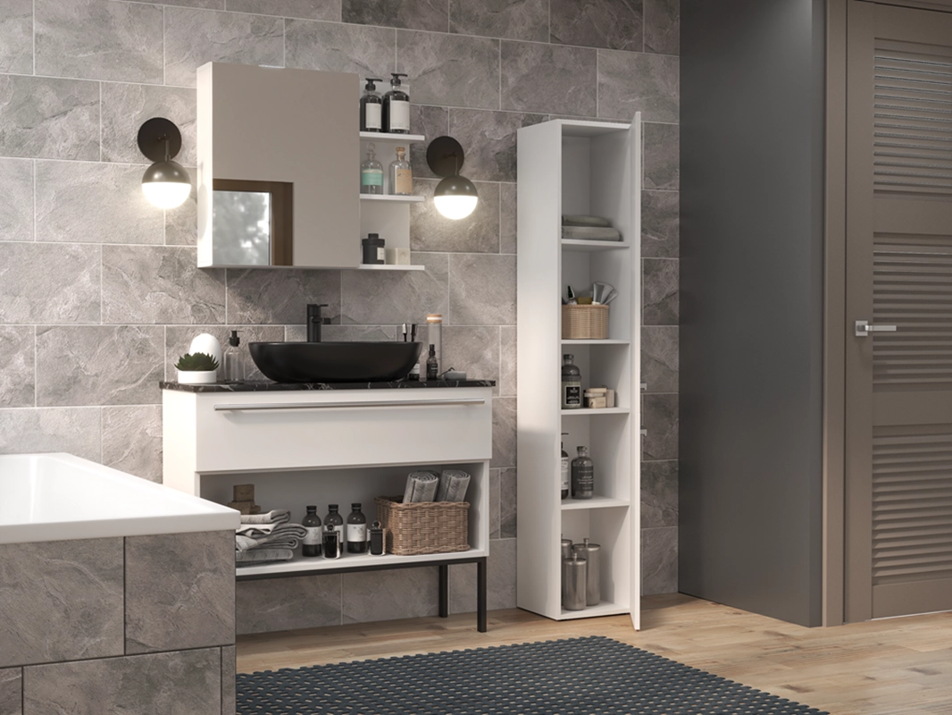 Colonna bagno a terra 1 anta 31xH174 bianco lucido Altis