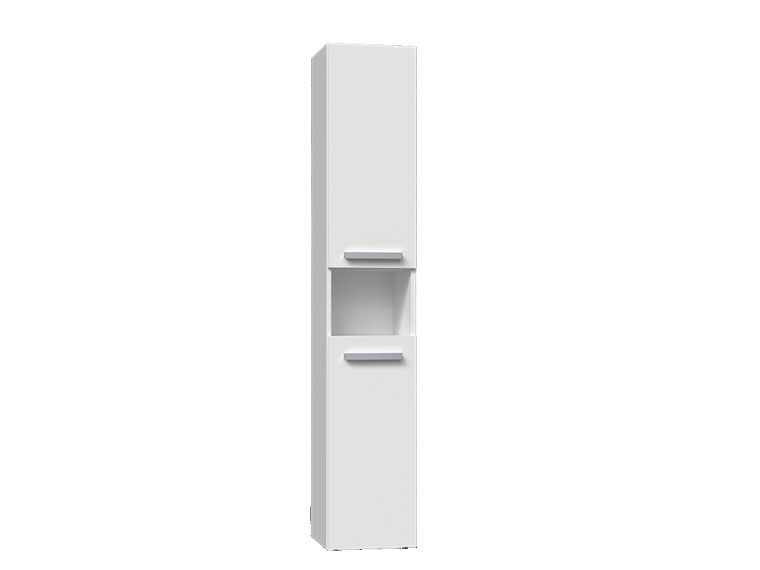 Colonna bagno a terra 1 anta 1 cesto portabiancheria 31xH174 bianco opaco Lira