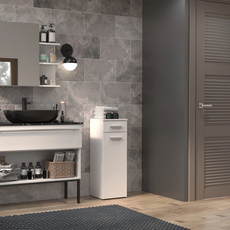 Colonna bagno a terra bassa 1 anta 1 cassetto 30xH85 bianco opaco Onda