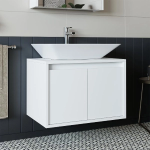 Mobile bagno sospeso lavabo 65 cm bianco Corallo