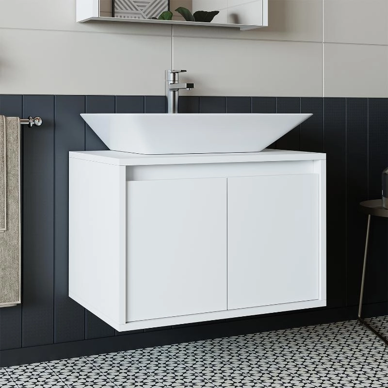 Mobile bagno sospeso lavabo 65 cm bianco Corallo
