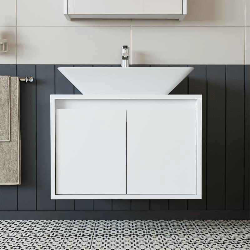 Mobile bagno sospeso lavabo 65 cm bianco Corallo
