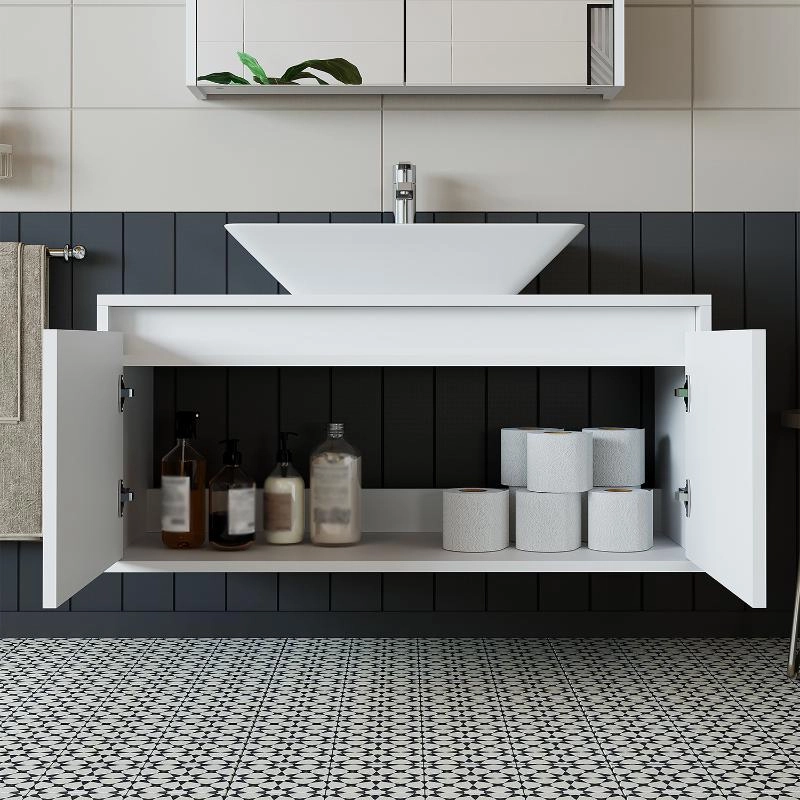 Mobile bagno sospeso lavabo 100 cm bianco Corallo