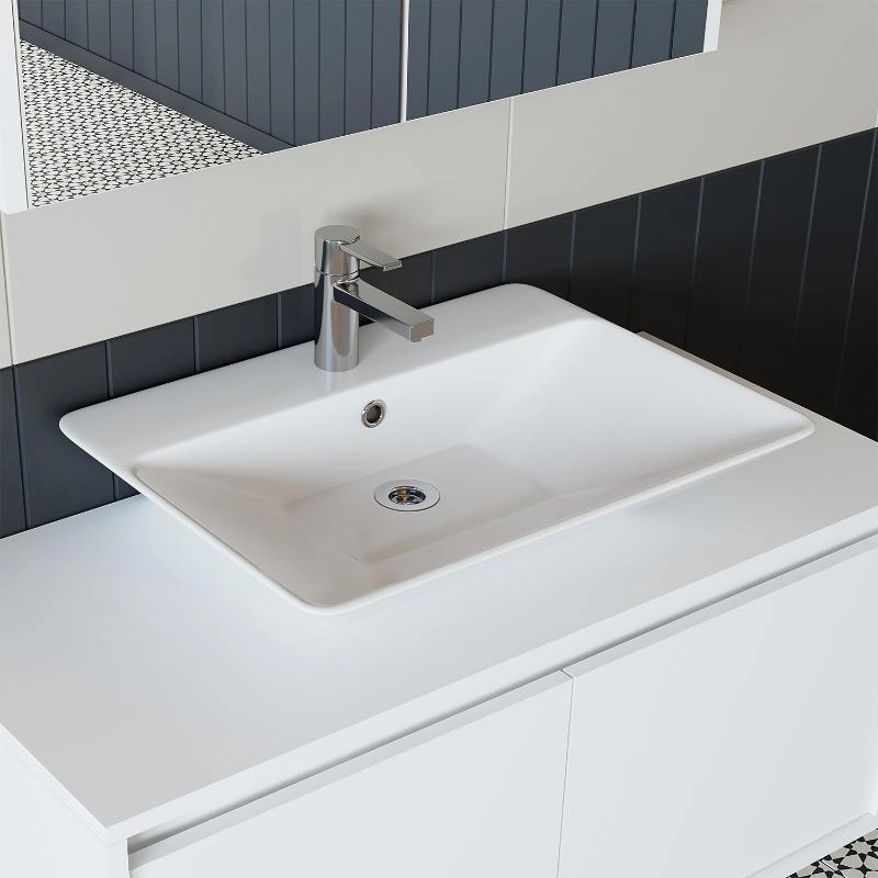 Mobile bagno sospeso lavabo 100 cm bianco Corallo