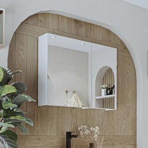 Specchio bagno contenitore 2 ante mensola 75xH60 bianco Lido