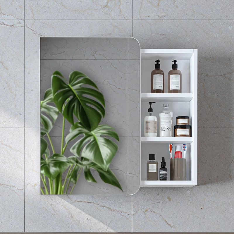 Specchio bagno contenitore 1 anta mensola 70xH60 bianco Mistral