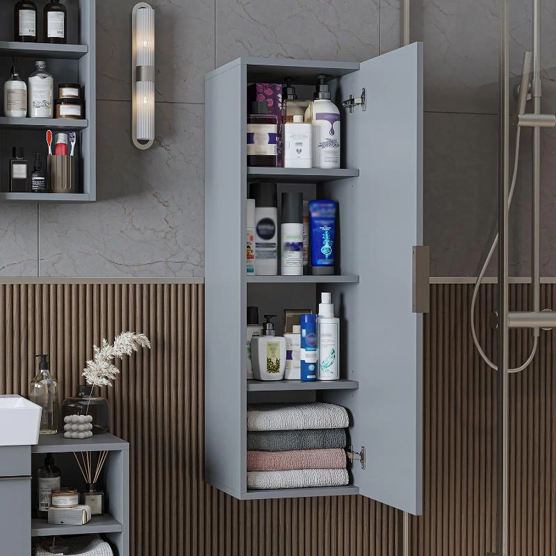 Colonna bagno sospesa 1 anta 35xH114 cm grigio Mistral
