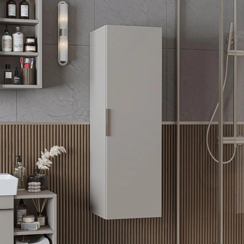 Colonna bagno sospesa 1 anta 35xH114 cm tortora Mistral
