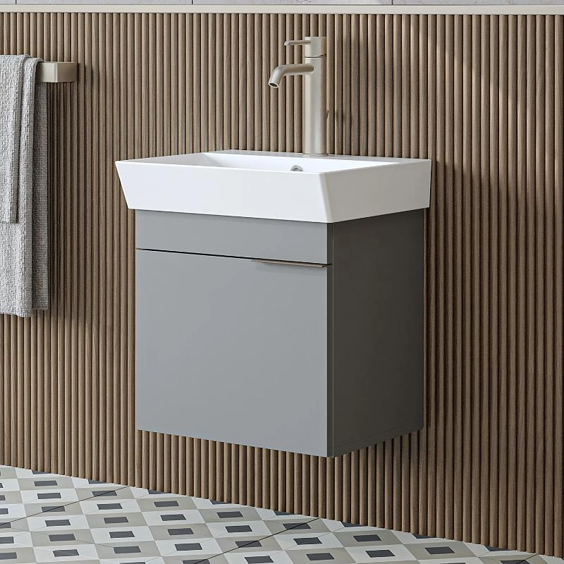 Mobile bagno sospeso lavabo 50 cm grigio Mistral