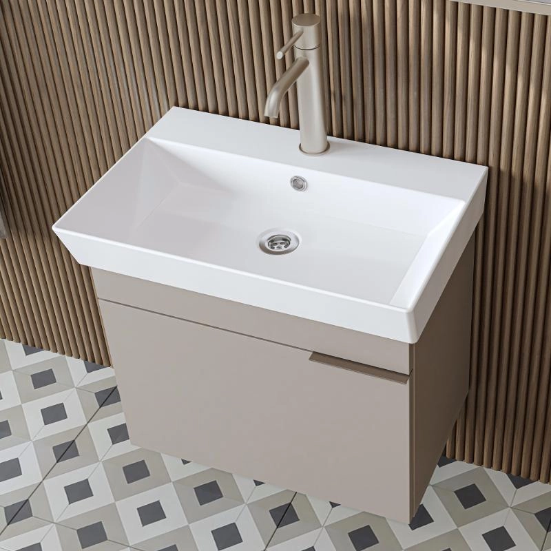 Mobile bagno sospeso lavabo 60 cm tortora Mistral
