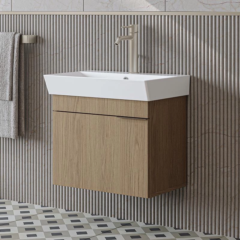 Mobile bagno sospeso lavabo 60 cm rovere Mistral