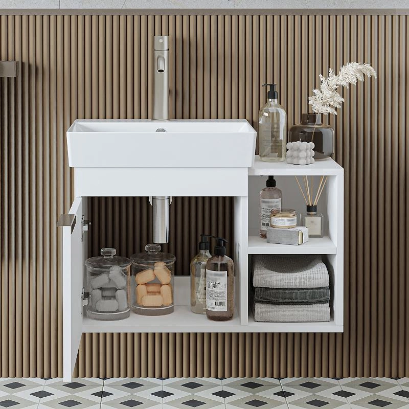 Mobile bagno sospeso lavabo 72 cm bianco Mistral