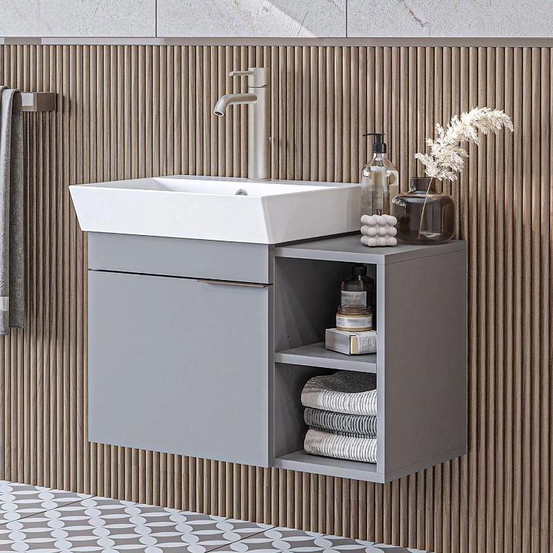 Mobile bagno sospeso lavabo 72 cm grigio Mistral
