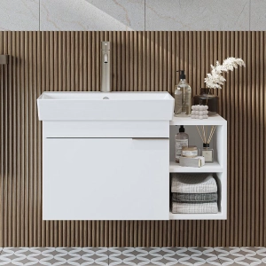 Mobile bagno sospeso lavabo 82 cm bianco Mistral