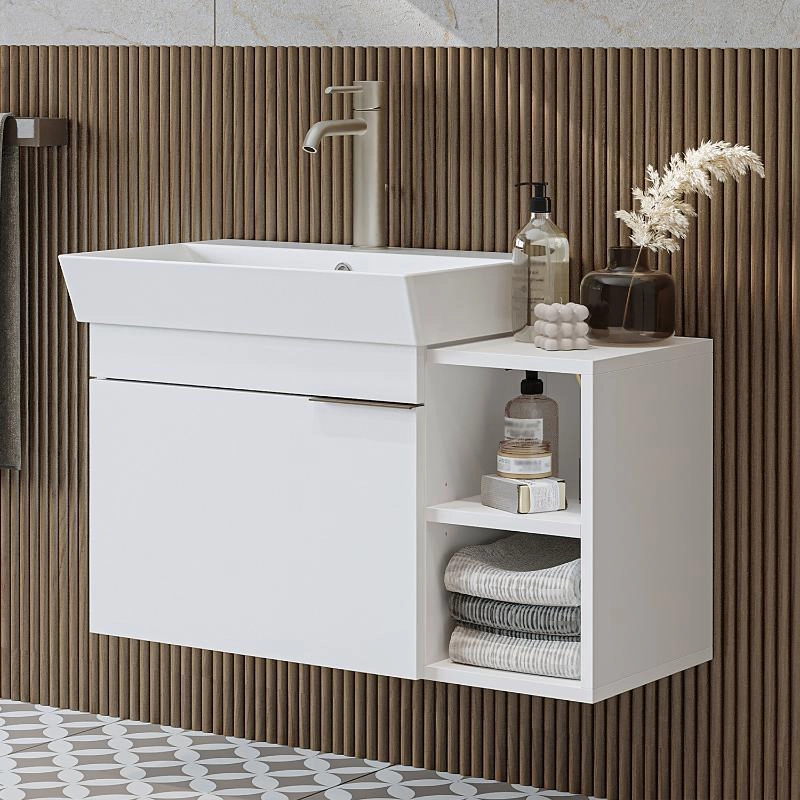 Mobile bagno sospeso lavabo 82 cm bianco Mistral