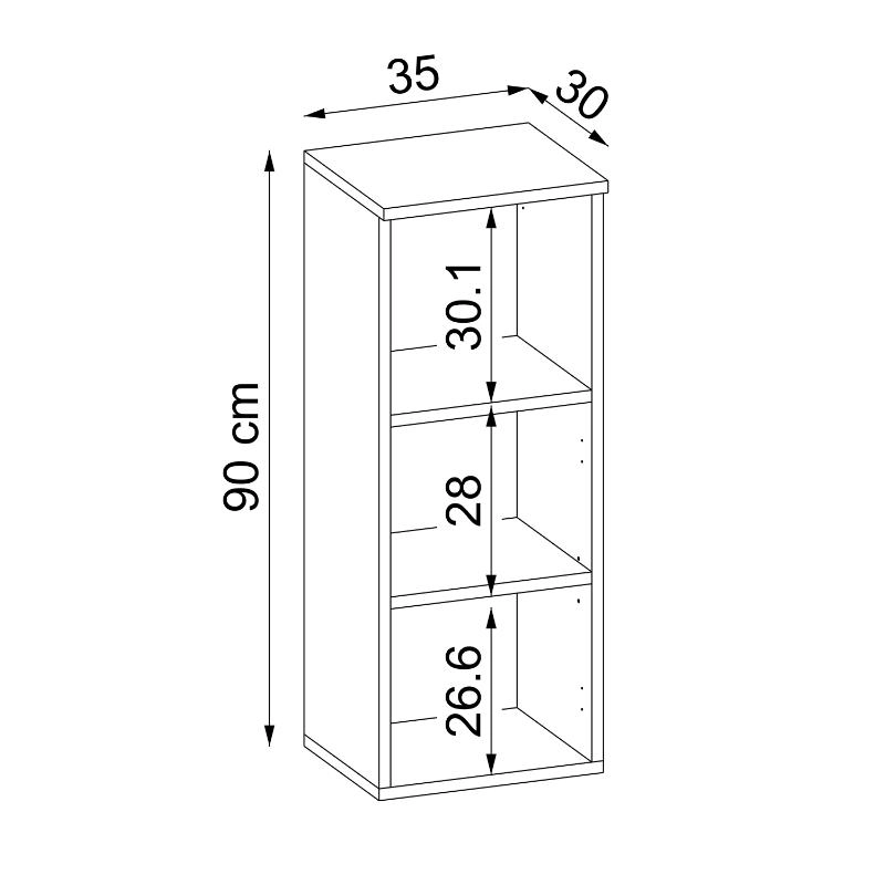 Colonna bagno sospesa 1 anta vano 35xH90 cm rovere Ocean