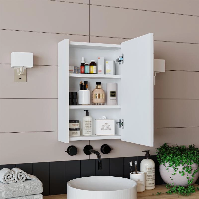 Specchio bagno contenitore 1 anta 40xH60 bianco Drift